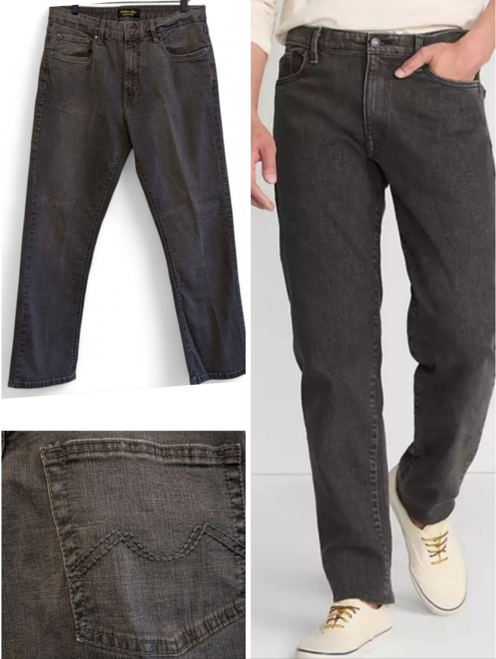 URBAN STAR Jeans Washed Black Stretch Denim Comfort Waist 34x32